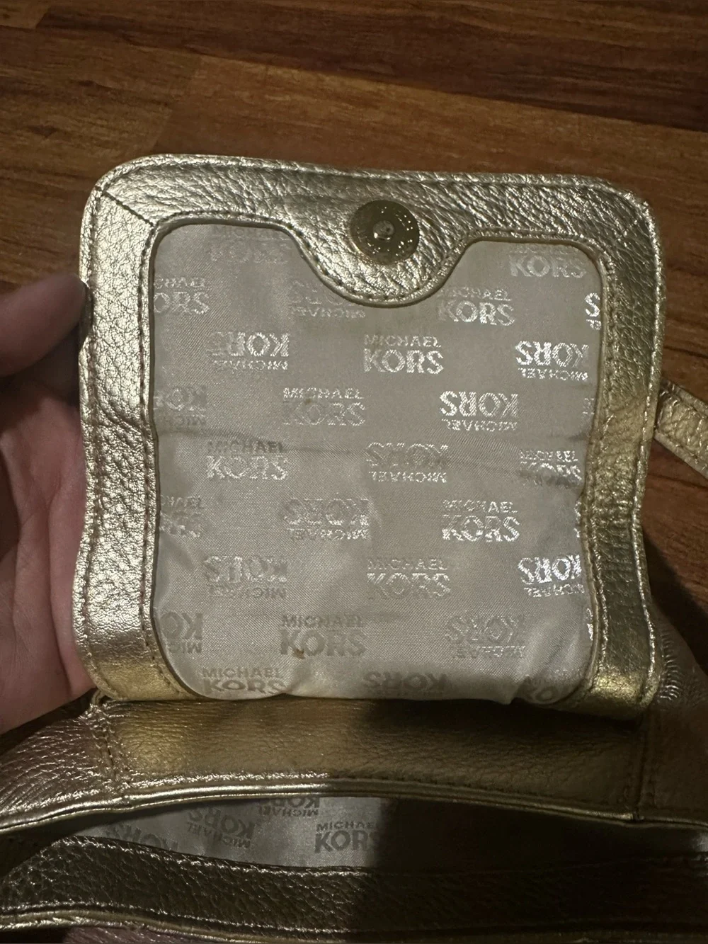 Michael Kors Metallic Rose Gold Crossbody Bag